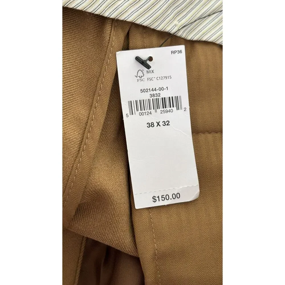 Banana Republic Tailored Fit Suit Trouser Pant Camel Mens Size 38x32 New